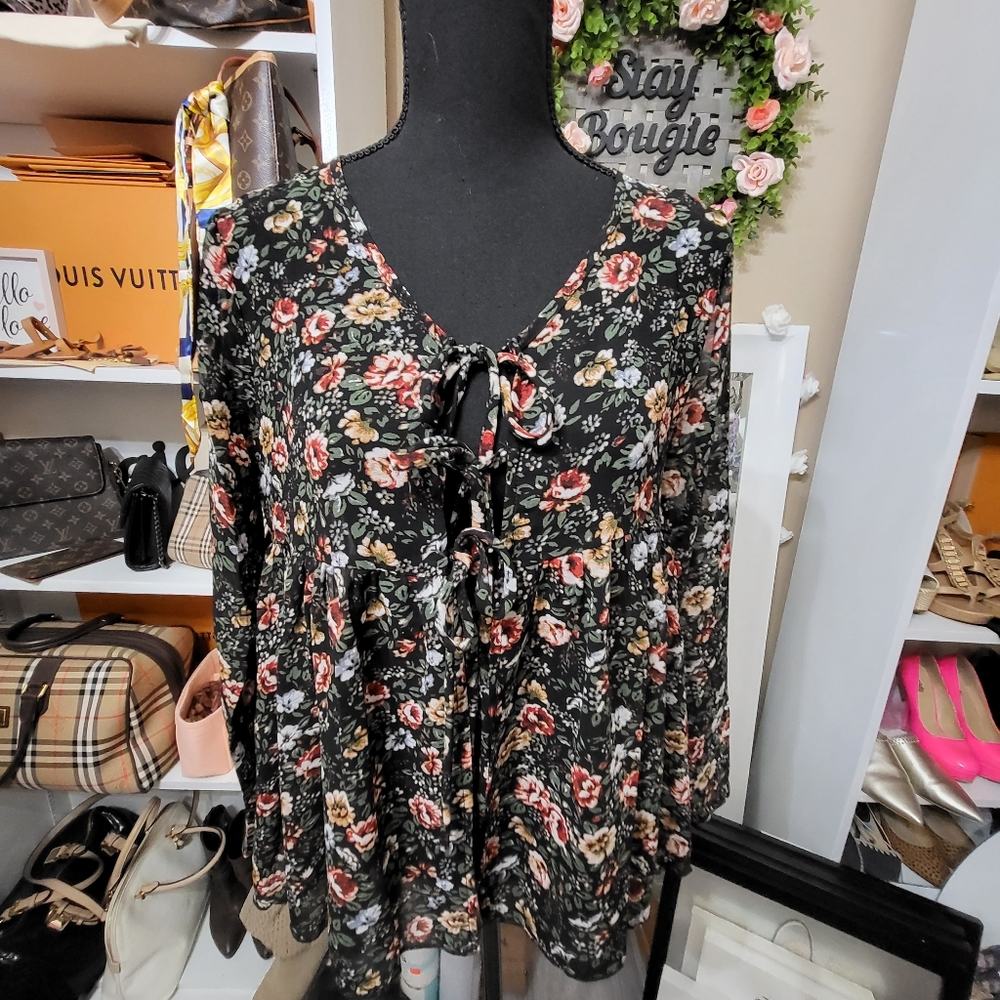 Kimono top with front ties